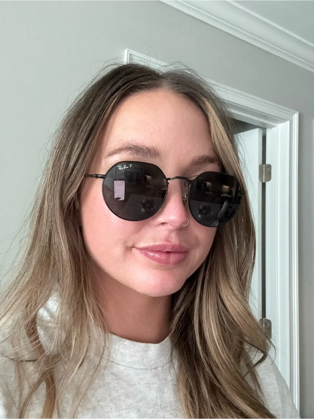 Ray-Ban Round Metal Sunglasses - Black Lenses with Gold Accents